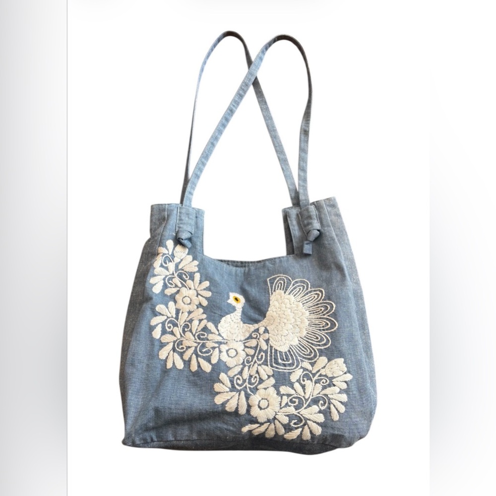 Jobea All Cotton Embroidered Tote Bag - Handmade in Mexico